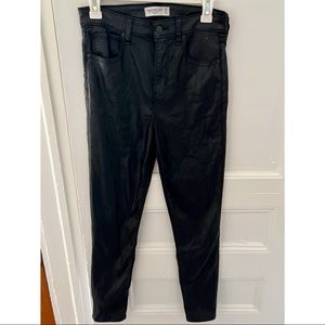 Abercrombie Super Skinny High Rise Pants in coated black